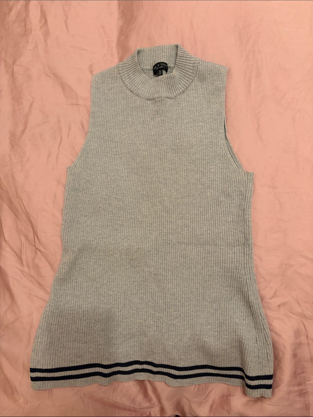 rag & bone Light Gray Sleeveless Turtleneck Sweater